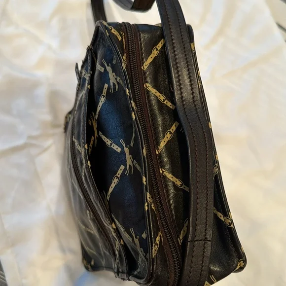 LONGCHAMP Vintage logo Brown Crossbody/ shoulder bag, Camera bag, 2outer pockets - Picture 12 of 16